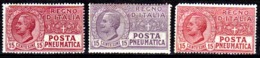 Italia-A-0553: POSTA PNEUMATICA 1913-1928 (+) LH - I Tre Colori Del 15 Centesimi - Senza Difetti Occulti. - Rohrpost