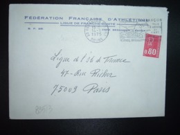 LETTRE TP M. DE BEQUET 0,80 OBL.MEC.14-1 1975 25 BESANCON RP AN.1 DOUBS (ANNEXE) ATHLETISME - Other & Unclassified