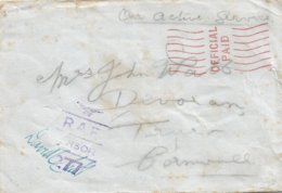 RAF Cover London Undated Official Paid With R8-277 Censor - Militaria