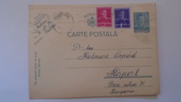 D167988 Romania Carte Postala- Uprated Postal Stationery  1941  WWII - Timisoara  Fratelia  -to Kispest Hungary - World War 2 Letters