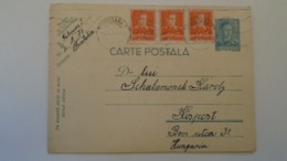 D167997 Romania Carte Postala- Uprated Postal Stationery  1941  WWII - Timisoara  Fratelia  -to Kispest Hungary - World War 2 Letters