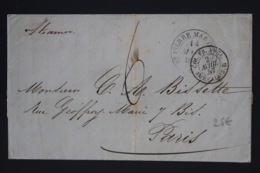 Martinique Letter St Pierre -> Paris 1857 COL. FR. ANGL. AMB CALAIS - Storia Postale