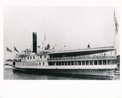 Grande Photo Steamboat Steamship Ticonderoga 1906 Animée Tampons - Barcos