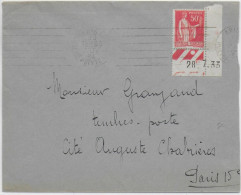 1934 - PAIX AVEC COIN DATE Sur ENVELOPPE De PARIS => PARIS - 1932-39 Paz