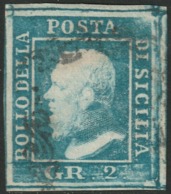 Sicilia, 2 Gr. I Tav. Azzurro Chiaro NA N.6g Cv 600 - Sicile