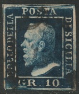 Sicilia, 10 Grana Indaco RITOCCO 8 N.12b Cv 1800 - Sicilië