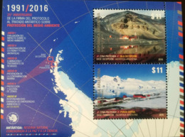 V) 2016 ARGENTINA, 25 ANNIVERSARY OF THE PROTOCOL SIGNATURE TO THE ANTARCTIC TREATY ON PROTECTION OF THE ENVIRONMENT, MN - Unused Stamps