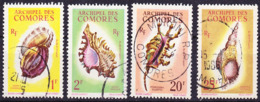 Comores 1962 Coquillages Yv 20-21, 23-24; Mi 43-44, 46-47 Oblitérés O, Je Vends Ma Collection! - Usati