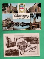 Delcampe - 86   Vienne Chauvigny Lot De 2 Cartes Postales Multivues  ( Timbre Arraché Sur L ' Une Des Cartes Voir Scans ) - Chauvigny