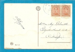 135 Op Kaart Met BLAUWE !! Stempel OOSTENDE 5 (Noodstempel) - Fortune Cancels (1919)