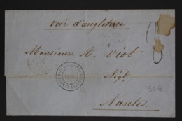 Guadeloupe Cover 1865 Pointe De Pitre A Nantes  Voie D'angletere - Brieven En Documenten