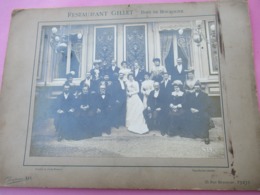 Grde Photo Ancienne/Mariage/montée Sur Carton/Restaurant Gillet/Bois De Boulogne/CARPIN/ASNIERES/Vers1890-1910 PHOTN514 - Geïdentificeerde Personen