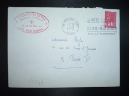 LETTRE TP M. DE BEQUET 0,50 OBL.MEC.7-4 1973 49 ANGERS GARE + DISPENSAIRE ECOLE ANGERS CROIX-ROUGE FRANCAISE - Altri & Non Classificati