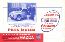 Vloeipapier Buvard - Piles Mazda - Renault Sport - Mr & Mme Guy Leblond - Saint Martin Boulogne 1953 - Accumulators