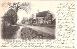 Gruss Aus DEYELSDORF Bei Tribsees Dorfstrasse Kirche TOP-Erhaltung Gelaufen 10.10.1902 Nach Schwerin - Ribnitz-Damgarten