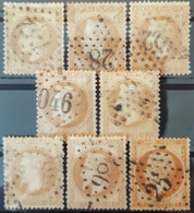 FRANCE 1868 - Canceled - YT 28B - Collection Of 8! - 1863-1870 Napoléon III Lauré
