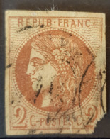 FRANCE 1870 - Canceled - YT 40B - 2c - Defect On Lower Right Corner - 1870 Bordeaux Printing