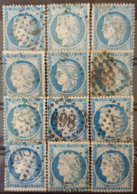 FRANCE 1871 - Canceled - YT 60A - 25c - Collection Of 12! - 1871-1875 Ceres