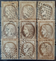 FRANCE 1872 - Canceled - YT 56 - 30c - Collection Of 9! - 1871-1875 Ceres