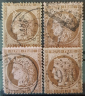 FRANCE 1873 - Canceled - YT 58 - 10c - Collection Of 4! - 1871-1875 Ceres