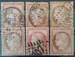 FRANCE 1875 - Canceled - YT 54 - 10c - Collection Of 6! - 1871-1875 Cérès