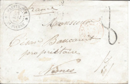 MARTINIQUE ST PIERRE 23 Mai 1866 Non Enveloppe Affranchie Cachet COLONIES FRA V ANGL .... Pour Nimes - Cartas & Documentos