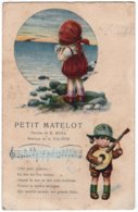 Carte Ancienne Fillette Et Garçon, Paroles De Chanson Enfantine - Children's Drawings