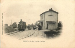 YONNE  CHERROY  La Gare  Arrivée D'un Train - Cheroy