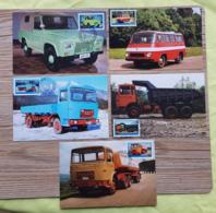 ROUMANIE, Camion, Camions, Camionette, 5 Cartes Maximums 1 Er Jour, En 1975 - Trucks