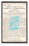 DP Camiel Vermynck ° Roeselare 1842 † 1925 X Virginie DeRuyck - Devotion Images