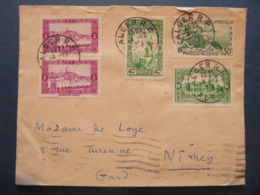 1938 - LETTRE ALGÉRIE CAD De ALGER RP Avec BEL AFFRANCHISSEMENT COMPOSÉ Pour NIMES FRANCE - Storia Postale