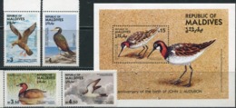 MALDIVES, Audubon,birds,vogels,vögel,oiseaux,pajaros,uccelli,aves, Yvert 989/92+BF103. MNH, ** - Other & Unclassified