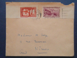 1938 - LETTRE ALGÉRIE CAD De ALGER GARE OMEC PASSEZ L'HIVER Avec AFFRANCHISSEMENT COMPOSÉ Pour NIMES FRANCE - Cartas & Documentos