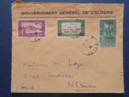 1939 - LETTRE ALGÉRIE CAD De ALGER RP Avec AFFRANCHISSEMENT COMPOSÉ Pour NIMES FRANCE - Covers & Documents