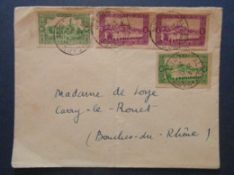 1936 - LETTRE ALGÉRIE CAD De ALGER RP Avec AFFRANCHISSEMENT COMPOSÉ Pour NIMES FRANCE - Storia Postale