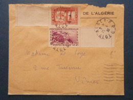 1939 - LETTRE ALGÉRIE CAD De ALGER RP Avec AFFRANCHISSEMENT COMPOSÉ Pour NIMES FRANCE - Storia Postale