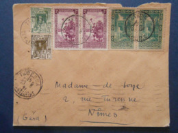 1937 - LETTRE ALGÉRIE CAD De TEBESSA CONSTANTINE Avec AFFRANCHISSEMENT COMPOSÉ Pour NIMES FRANCE PAR AVION - Covers & Documents