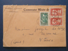 1937 - LETTRE ALGÉRIE CAD De TEBESSA CONSTANTINE Avec AFFRANCHISSEMENT COMPOSÉ Pour NIMES FRANCE PAR AVION - Storia Postale