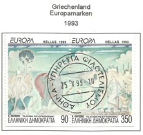 Griechenland / Hellas  1993  Mi.Nr. 1829 / 1830 C , EUROPA CEPT - Zeitgenössische Kunst - Gestempelt / Fine Used / (o) - 1993