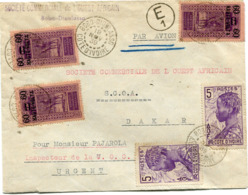 COTE D'IVOIRE LETTRE PAR AVION DEPART BOBO-DIOULASSO 18 NOV 39 COTE D'IVOIRE POUR LE SENEGAL - Storia Postale