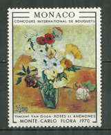 MONACO MNH ** 817 Floralies Concours De Bouquets à Monte Carlo Fleur Fleurs Rose Anémone Vincent Van Gogh Art Peinture - Neufs