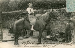 PONTIVY **** ENVIRON  **** SILFIAC ? ****  MEUNIERE REVENANT DU MOULIN SUR SON CHEVAL EN 1905 **** - Pontivy