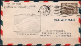 Canada 1929 Jul. 15. First Regular Official Flight Canada Air Mail Windsor To London. Detroit River, Seaplane. - Lettres & Documents