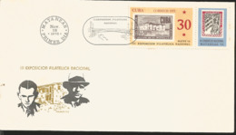 V) 1972 CARIBBEAN, 3RD NATL. PHILATELIC EXHIBITION, MATEX ’72, MATANZAS, BLACK CANCELLATION, WITH SLOGAN CANCELATION IN - Lettres & Documents