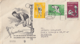 Enveloppe  FDC   1er  Jour   ARGENTINE   3éme   Jeux  Sportifs  Panaméricains  à  CHICAGO   1959 - FDC