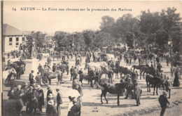 71-AUTUN- LA FOIRE AU CHEVAUX SUR LA PROMENADE DES MARBRES - Autun