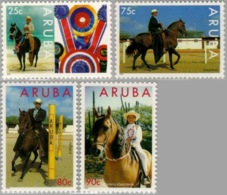 ARUBA 1995 NVPH 156-59 HORSES PAARDEN Mnh ** - Curacao, Netherlands Antilles, Aruba