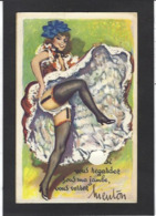 CPA Système à Dépliant Complet écrite Menton French Cancan Pin Up - Cartoline Con Meccanismi