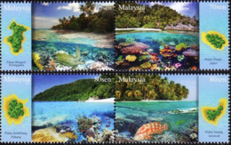 Malaisie Malaysia 1801/04 Récifs Coraliens, Poisson, Tortue - Mundo Aquatico