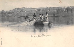 Thème.  Métier.   Pêche A La Ligne :   Suisse  Pêcheurs A La Senne  Sur Le Lac Léman     (Voir Scan) - Pesca